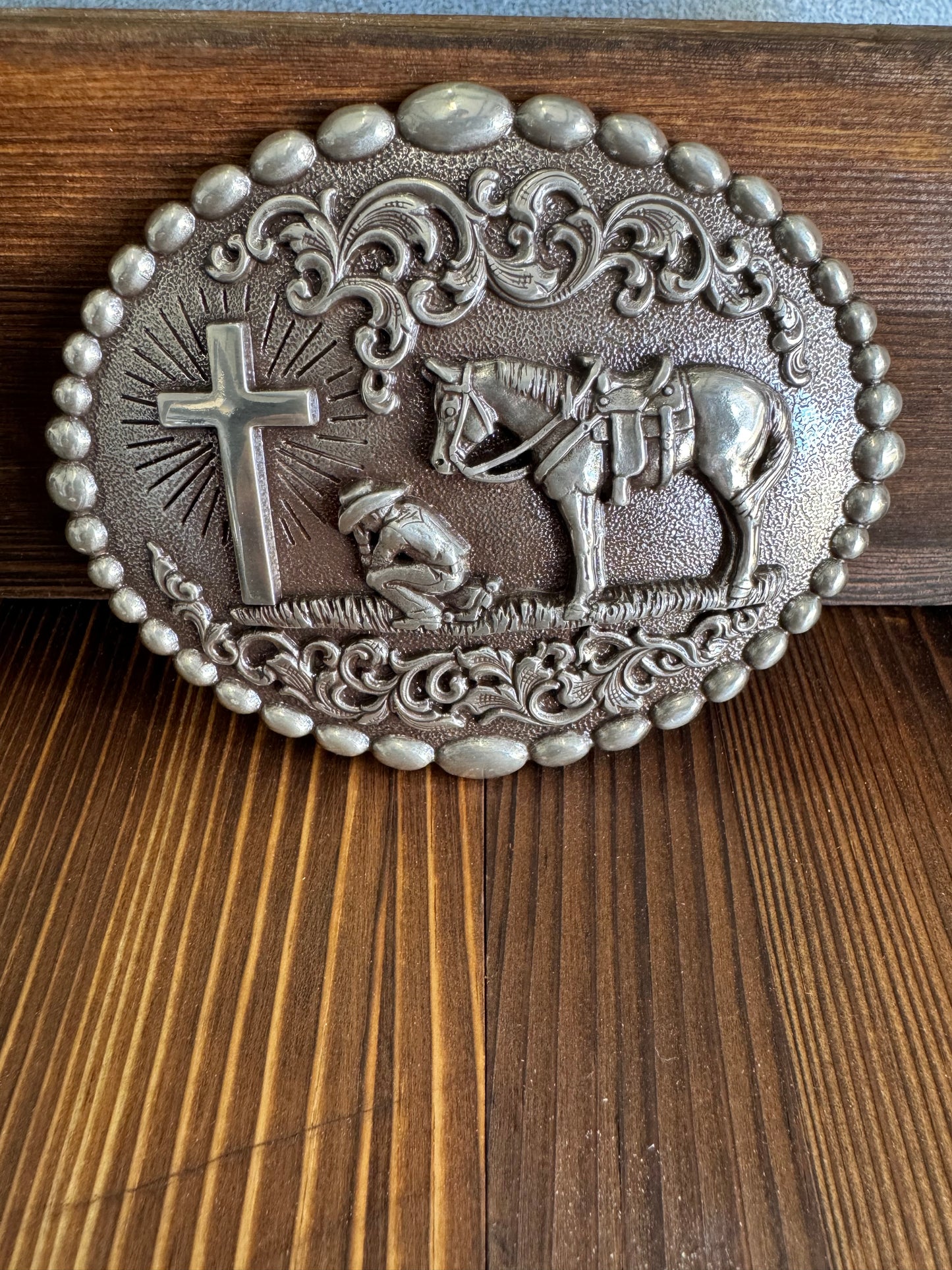 Praying Cowboy Oval Buckle