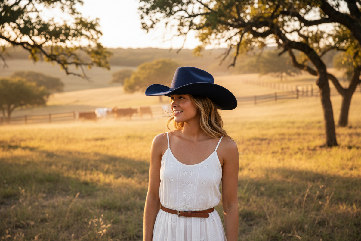 Blue Suede Cowboy Hat