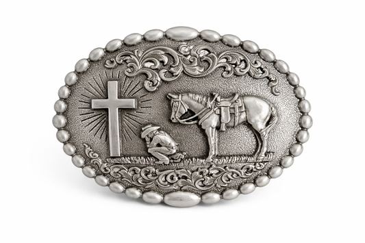 Praying Cowboy Oval Buckle