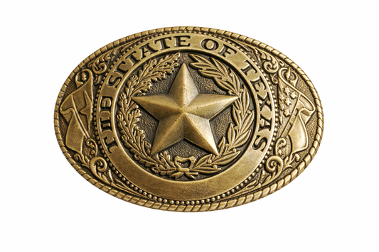 State of Texas Brass Tone Buckle
