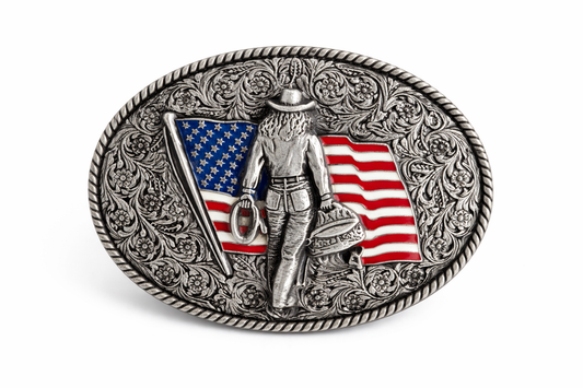 Cowgirl American Flag Buckle